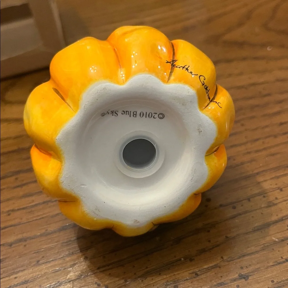 Blue Sky Clay Sunflower Pumpkin Salt‎ and Pepper Shakers, new